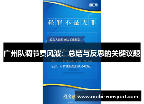 广州队调节费风波：总结与反思的关键议题