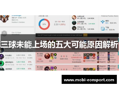 三球未能上场的五大可能原因解析